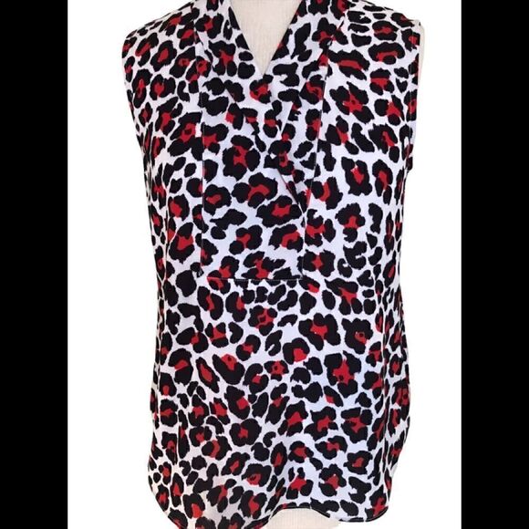 Fun colored animal print sleeveless blouse. - Picture 1 of 3
